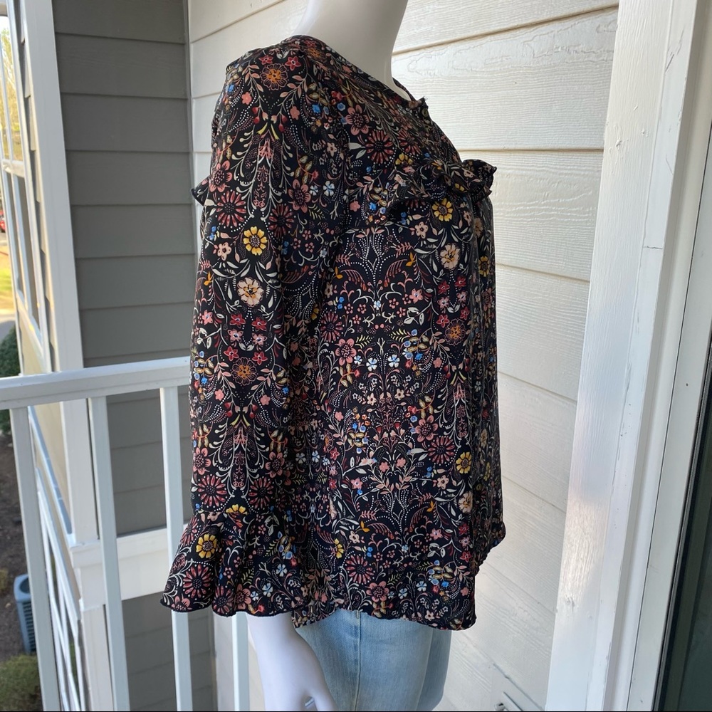 LC LAUREN CONRAD Floral Button Down Blouse - Picture 6 of 9